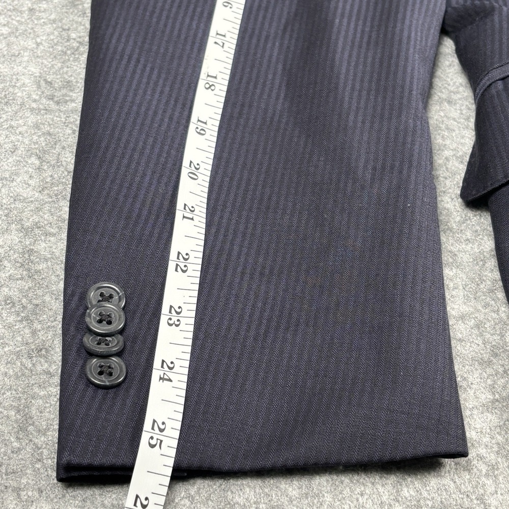 Peter Millar Dual Vent Notched Lapel 100% Wool Blue Pinstripe Blazer Jacket 40R - Picture 11 of 11